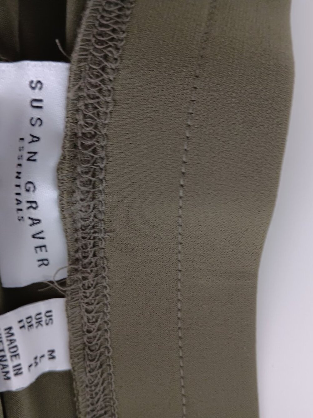 Susan Graver Essentials Regular Liquid knit Crop Pants, Olive Sz M a390513 - Picture 4 of 4